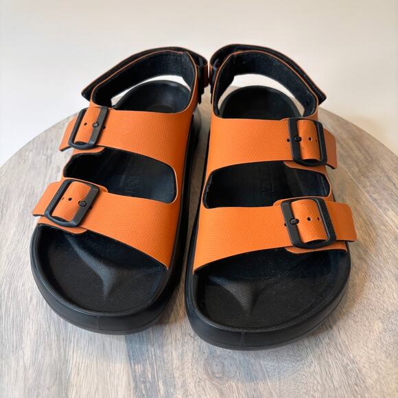 Birkenstock Tatacoa Adventure Sandals Orange Black Rugged Trail Size L9 M7 - Picture 5 of 11